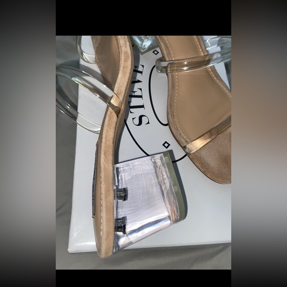 New Steve Madden Clear Women’s Issy Sandal Nude/Clear Size 7 - Picture 2 of 4